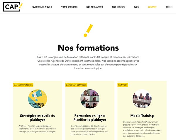 exemple refonte page Wordpress