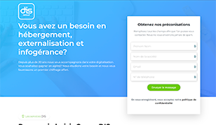 landing page hébergeur francais